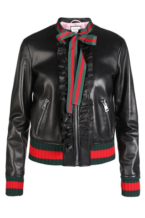 gucci flora leather jacket for ladies|Gucci leather jacket men's.